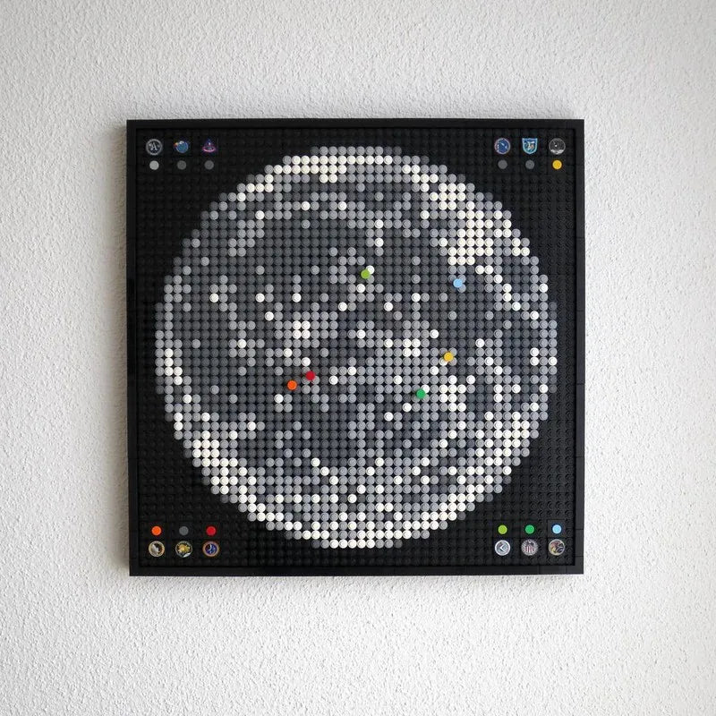 2469PCS MOC Apollo Lunar Landing Site – Mosaic Mural Building Blocks Model Wall Decorations Creative DIY Toys Kid Christmas Gift