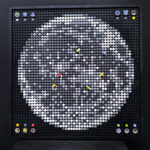 2469PCS MOC Apollo Lunar Landing Site – Mosaic Mural Building Blocks Model Wall Decorations Creative DIY Toys Kid Christmas Gift